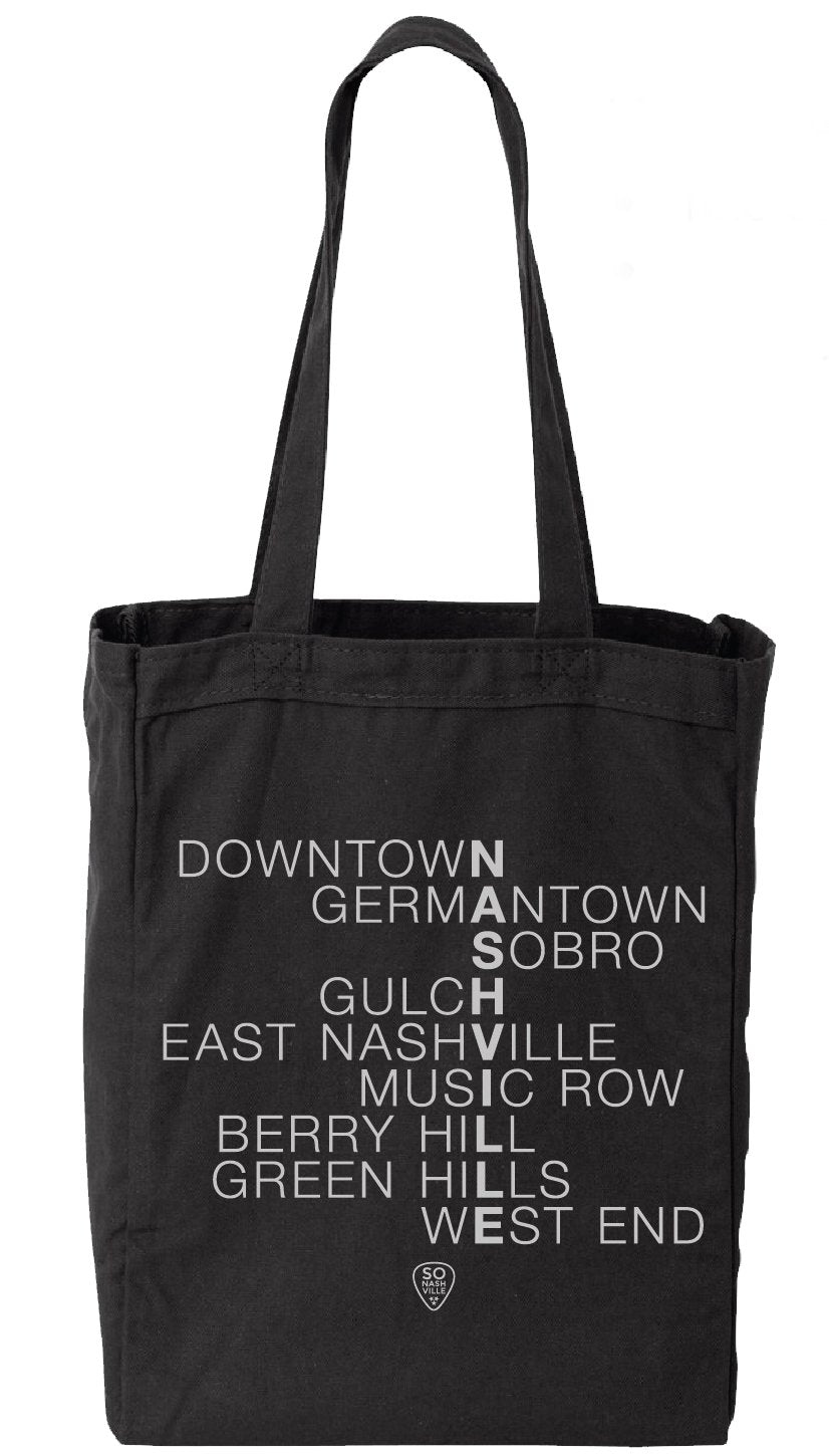 Nashville Neighborhoods Canvas Bag - So Nashville Clothing