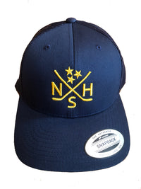 NSH X Hockey Sticks Hat Snapback (Navy/Navy) - So Nashville Clothing