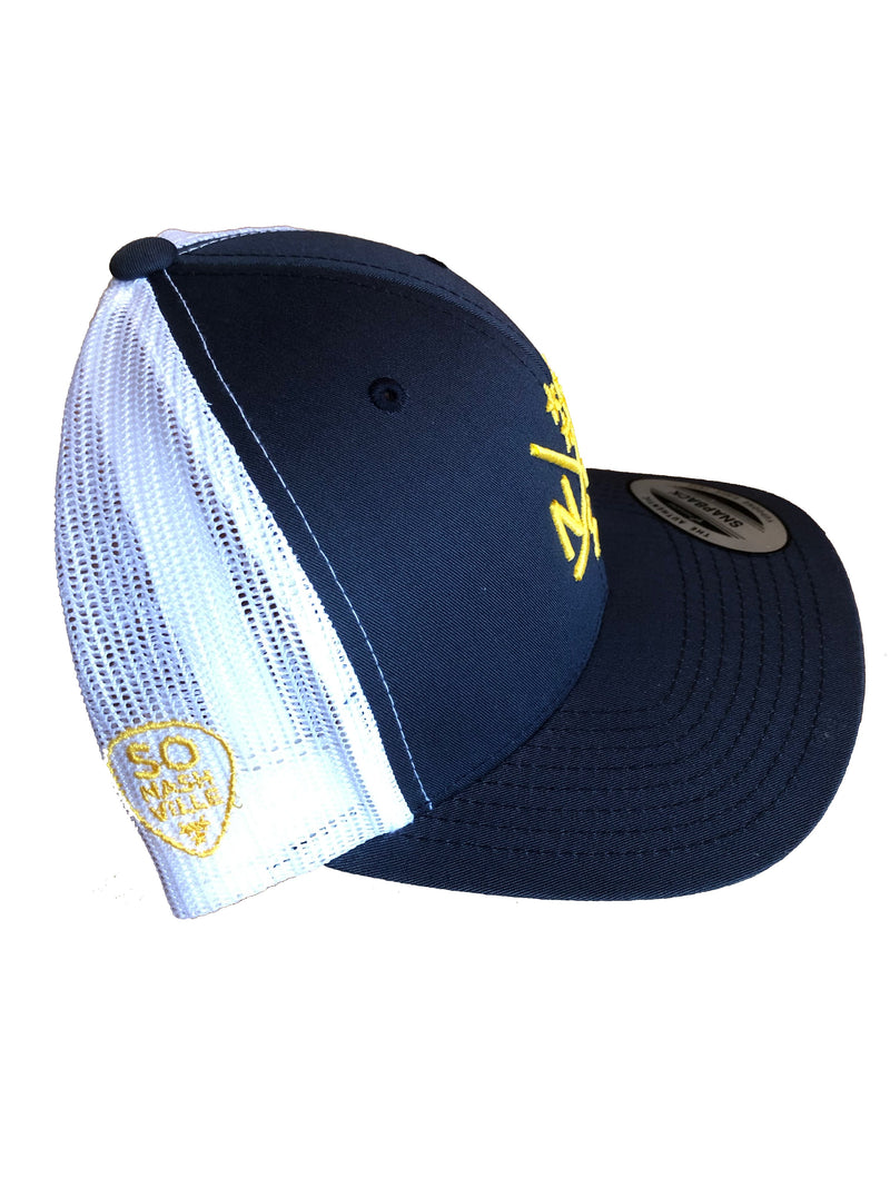 NSH X Hockey Sticks Hat Snapback (Navy/White) - So Nashville Clothing