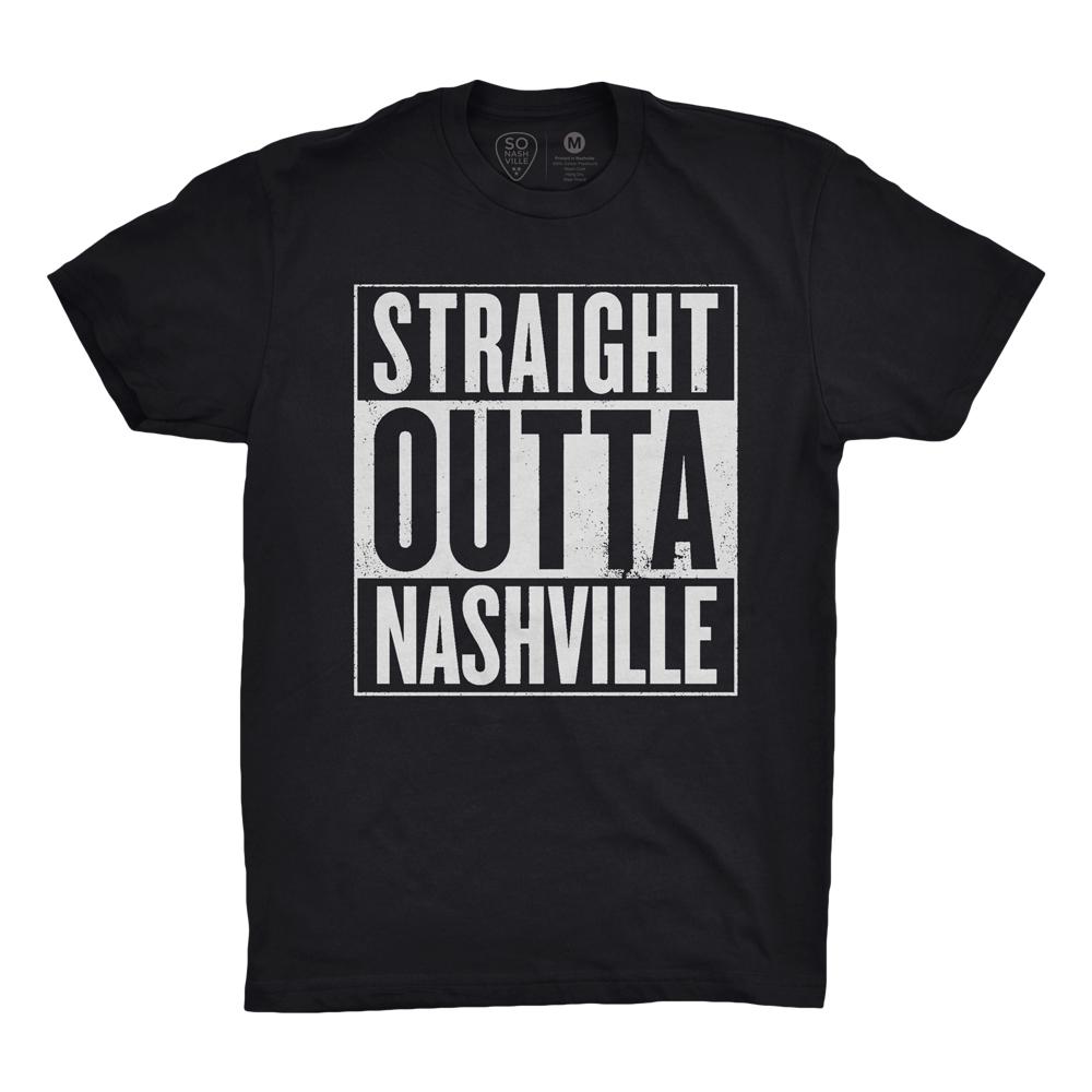 Straight Outta Nashville Black/White - So Nashville Clothing